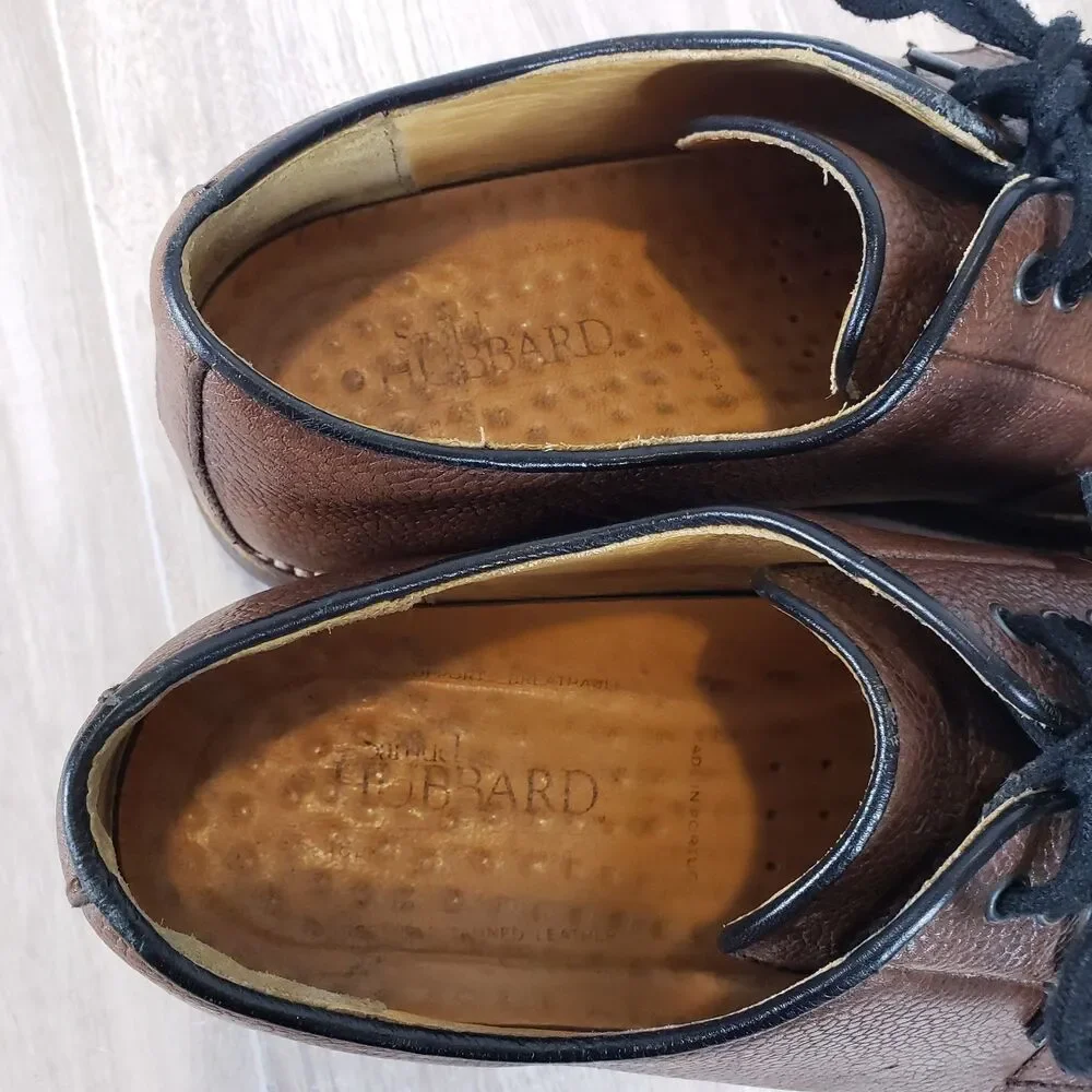 Samuel Hubbard Founder Oxford Men’s 10 Brown Pebble Leather Comfort Shoe
